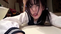 Japanese Teen Fingering On Couch
