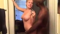 blonde babe wid big round boobs N her negro friend
