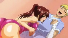 Hentai irlfriend clad in a bathing suit gives her man a good time
