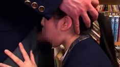 Hot asian teen gives blowjob with facial
