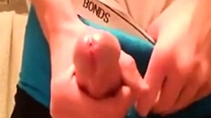 Undie boy with big peehole ruins his orgasm