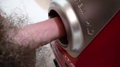 The vacuum cleaner hole and cumshot inside